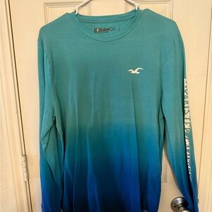 Hollister Blue Ombre Long Sleeve Shirt